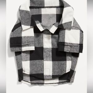 Old Navy NWT buffalo plaid black white dog shirt